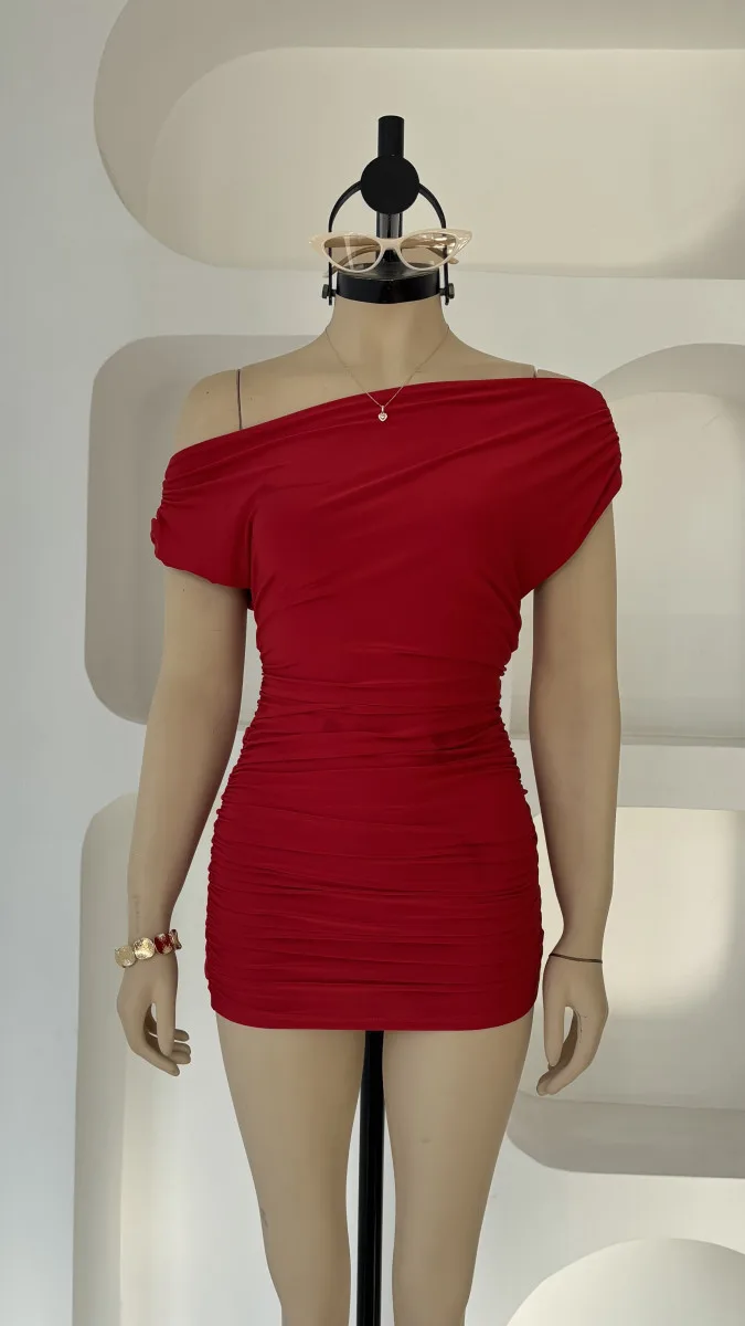 Mini vestido plus corrugado