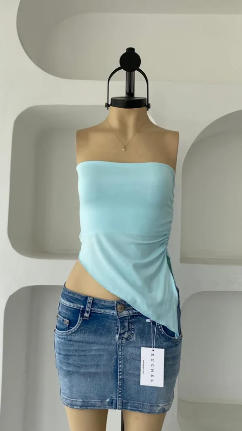 TOP SAMY STRAPLESS ASIMETRICO